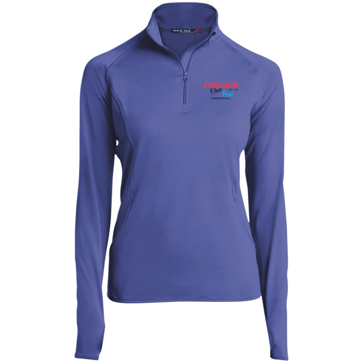 Freedom Over Fear Ladies' 1/2 Zip Performance Pullover
