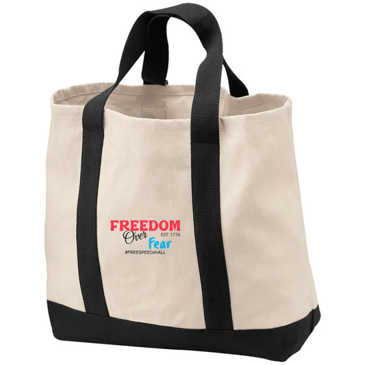 Freedom Over Fear  2-Tone Shopping Tote