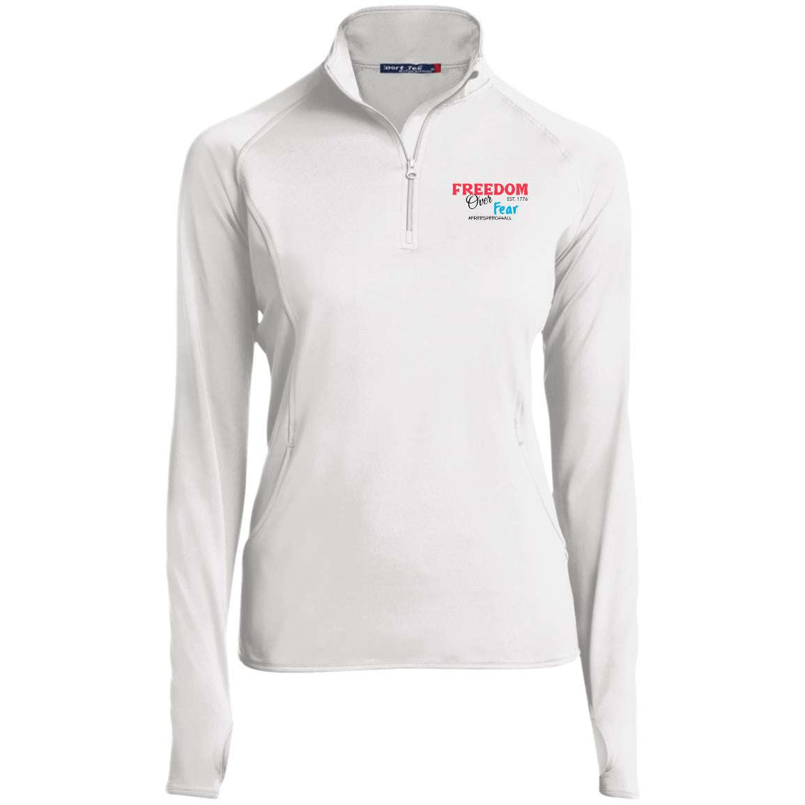 Freedom Over Fear Ladies' 1/2 Zip Performance Pullover