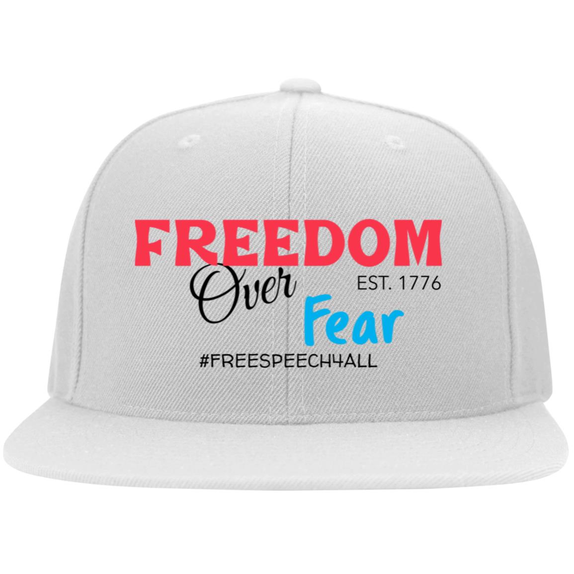Freedom Over Fear Embroidered Flat Bill Twill Flexfit Cap